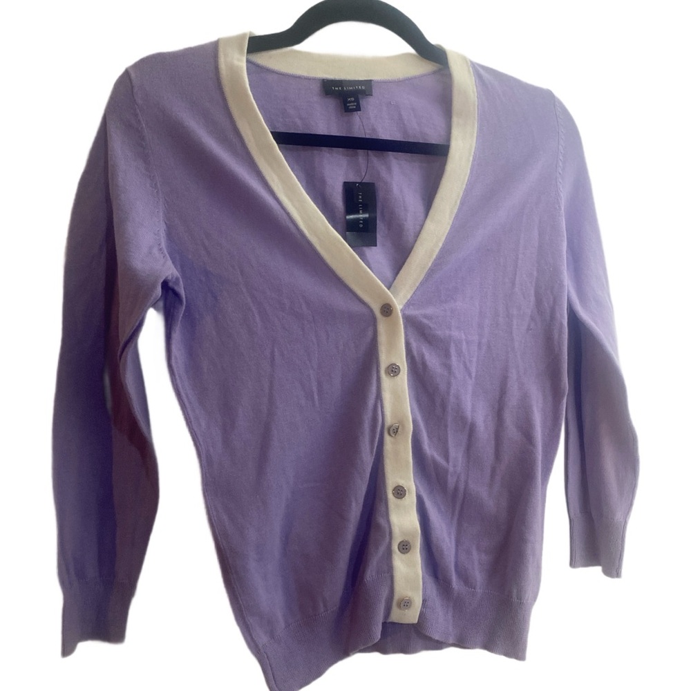 Lavender Badass: The Limited XS Cardigan with Cream Trim NWT
